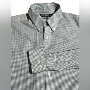LAUREN - Ralph Lauren Black and White Grid Oxford Button Down Shirt